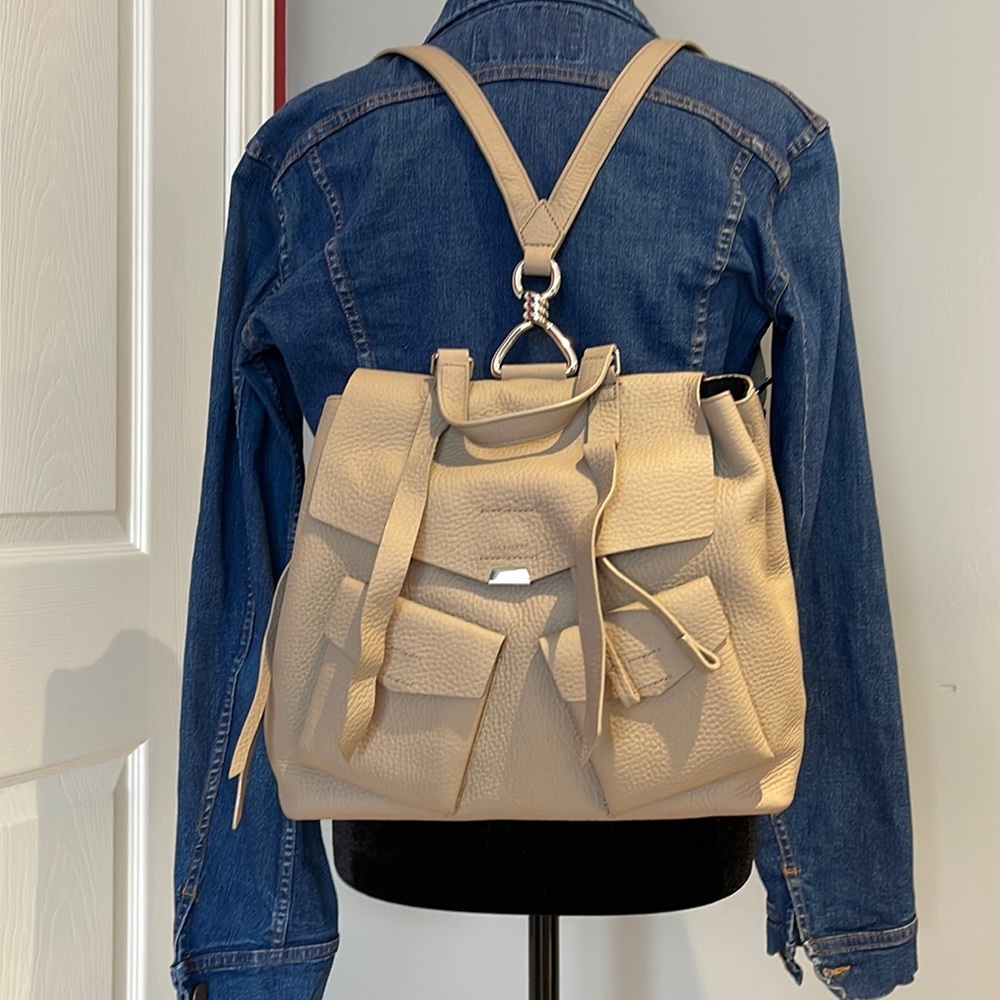 Allsaints Captain Lea Leather Backpack - Dune NWT